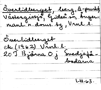 Bild på arkivkortet för arkivposten Överlidberget