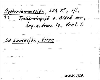 Bild på arkivkortet för arkivposten Öytterlemmesiön, se Lemesjön, Yttre