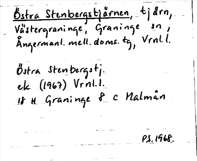 Bild på arkivkortet för arkivposten Östra Stenbergstjärnen
