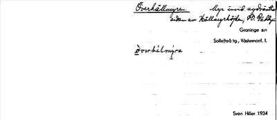 Bild på arkivkortet för arkivposten Överhällmyren