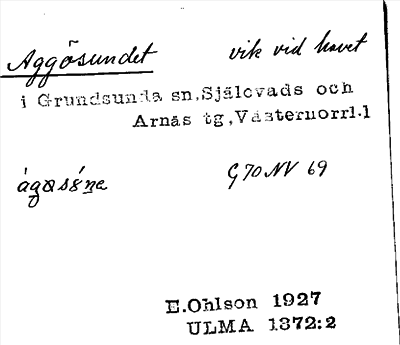 Bild på arkivkortet för arkivposten Aggösundet