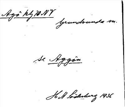 Bild på arkivkortet för arkivposten Agö, se Aggön