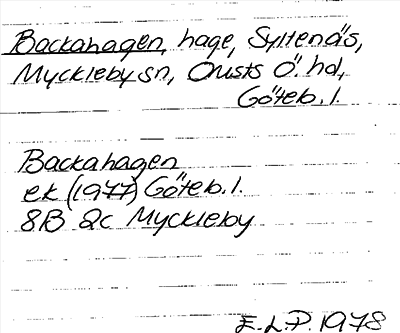 Bild på arkivkortet för arkivposten Backahagen