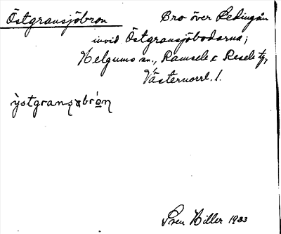 Bild på arkivkortet för arkivposten Östgransjöbron