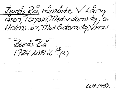 Bild på arkivkortet för arkivposten Burås Rå