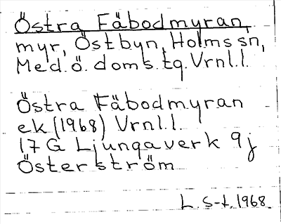 Bild på arkivkortet för arkivposten Östra Fäbodmyran