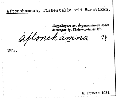 Bild på arkivkortet för arkivposten Aftonshamnen