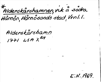 Bild på arkivkortet för arkivposten *Alderskärshamnen
