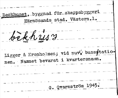 Bild på arkivkortet för arkivposten Beckhuset