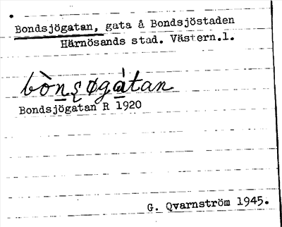 Bild på arkivkortet för arkivposten Bondsjögatan