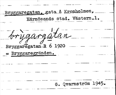 Bild på arkivkortet för arkivposten Bryggaregatan