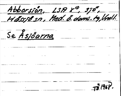 Bild på arkivkortet för arkivposten Abborsiön, se Åsjöarna
