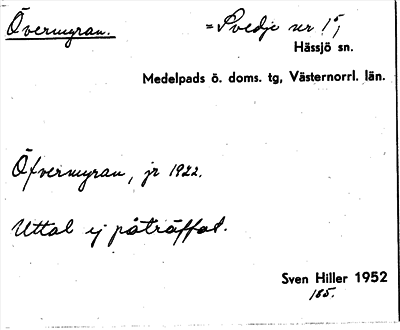 Bild på arkivkortet för arkivposten Övermyran