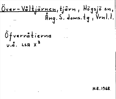 Bild på arkivkortet för arkivposten Över-Våltjärnen