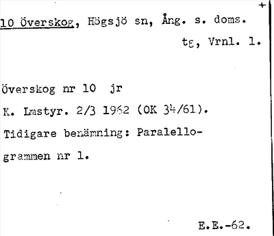Bild på arkivkortet för arkivposten Överskog