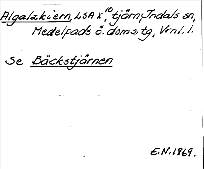 Bild på arkivkortet för arkivposten Algalzkiern, se Bäcktjärnen