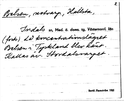 Bild på arkivkortet för arkivposten Belsen