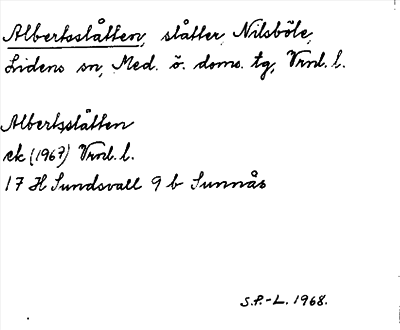 Bild på arkivkortet för arkivposten Albertsslåtten