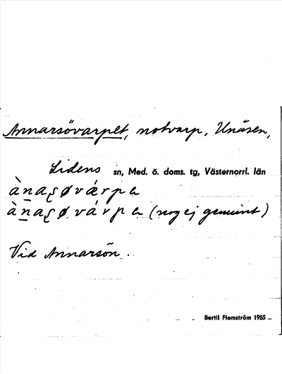Bild på arkivkortet för arkivposten Annarsövarpet