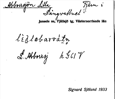 Bild på arkivkortet för arkivposten Abborrsjön Lilla