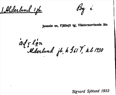 Bild på arkivkortet för arkivposten Alderlund