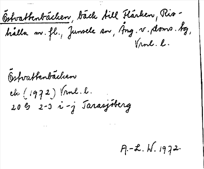 Bild på arkivkortet för arkivposten Östvattenbäcken