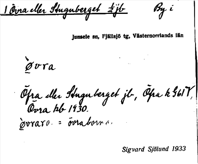 Bild på arkivkortet för arkivposten Övra eller Stuguberget