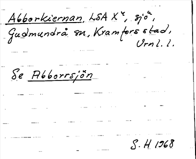 Bild på arkivkortet för arkivposten Abborkiernan, se Abborrsjön