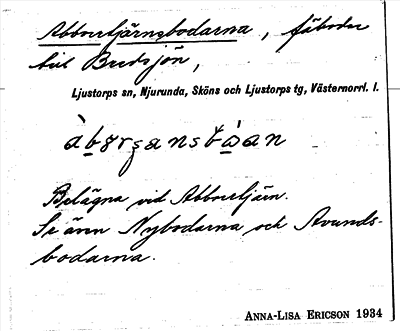 Bild på arkivkortet för arkivposten Abborrtjärnsbodarna
