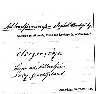 Bild på arkivkortet för arkivposten Abborrtjärnssvedjan
