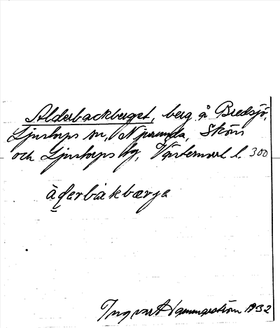 Bild på arkivkortet för arkivposten Alderbackberget