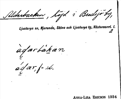 Bild på arkivkortet för arkivposten Alderbacken