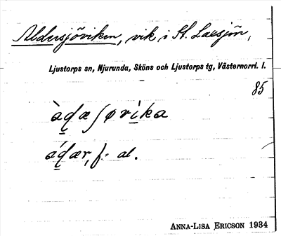 Bild på arkivkortet för arkivposten Aldersjöviken