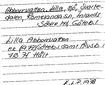 Bild på arkivkortet för arkivposten Abborrvatten, Lilla