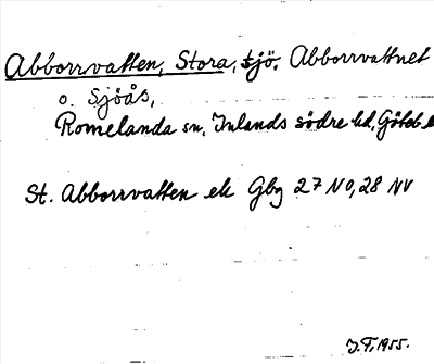 Bild på arkivkortet för arkivposten Abborrvatten, Stora