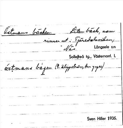 Bild på arkivkortet för arkivposten Östmans bäcken