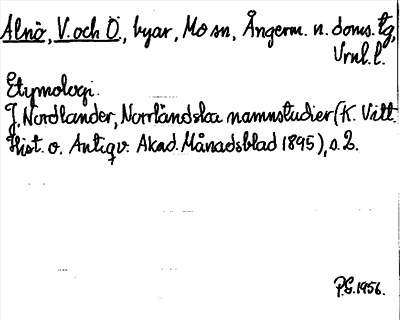 Bild på arkivkortet för arkivposten Alnö, V. och Ö.