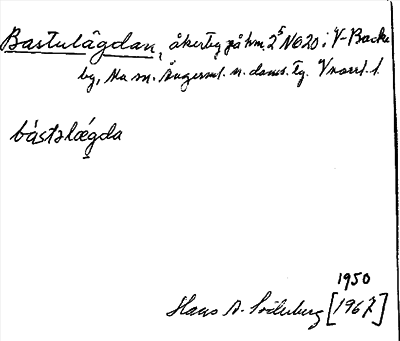 Bild på arkivkortet för arkivposten Bastulägdan