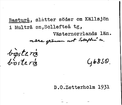 Bild på arkivkortet för arkivposten Basturå