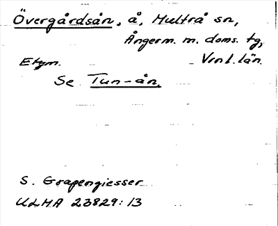 Bild på arkivkortet för arkivposten Övergårdsån, se Tun-ån