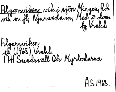 Bild på arkivkortet för arkivposten Algarsviken