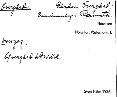 Bild på arkivkortet för arkivposten Övergårds