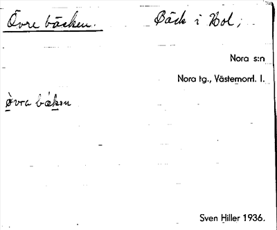 Bild på arkivkortet för arkivposten Övre bäcken