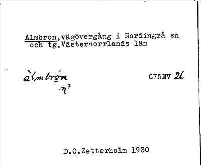 Bild på arkivkortet för arkivposten Almbron