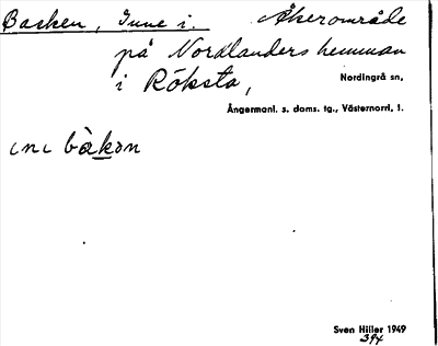 Bild på arkivkortet för arkivposten Backen, Inne i