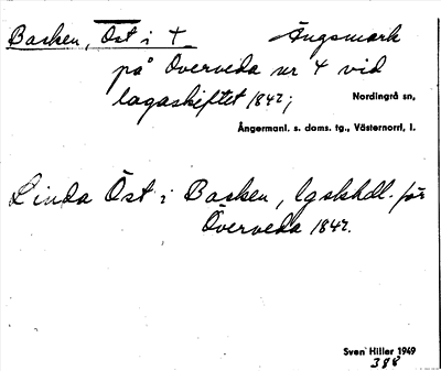 Bild på arkivkortet för arkivposten Backen, Öst i