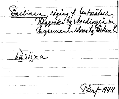 Bild på arkivkortet för arkivposten Baslinan