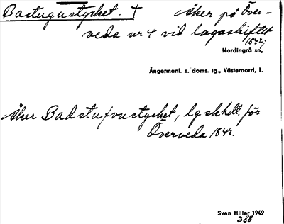 Bild på arkivkortet för arkivposten Bastugustycket