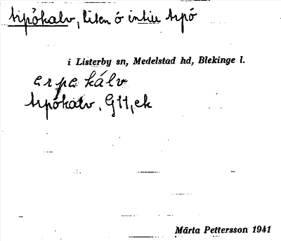 Bild på arkivkortet för arkivposten Arpökalv