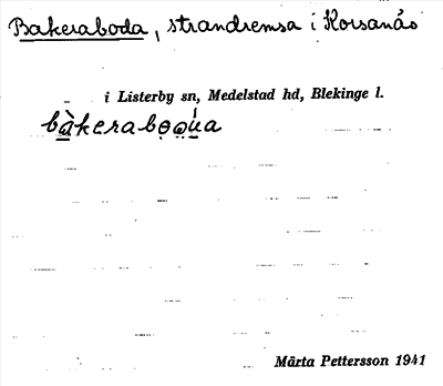 Bild på arkivkortet för arkivposten Bakeraboda